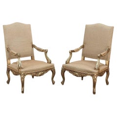 Fauteuils en bois doré de la Régence française du 19e siècle ~ Fauteuils