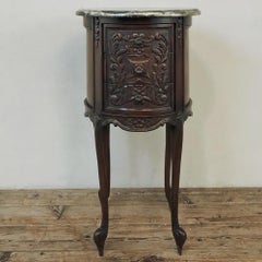 Mesilla de noche con tapa de mármol de la Regencia francesa del siglo XIX ~ Mesa auxiliar