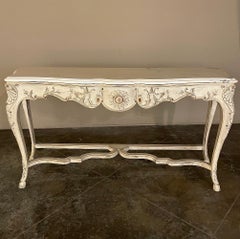 Console à plateau en marbre peint de style Régence française du 19ème siècle ~ Table de canapé