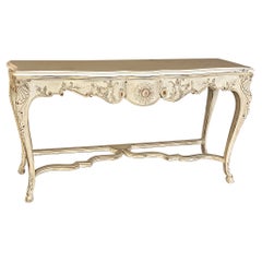 19th Century French Regence Painted Marble Top Console ~ Sofa Table