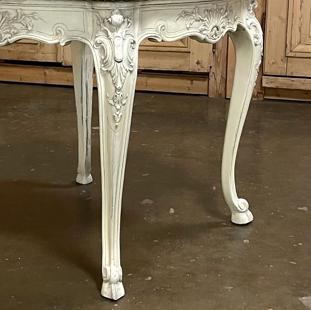 19th Century French Regence Painted Marble Top Table For Sale 3