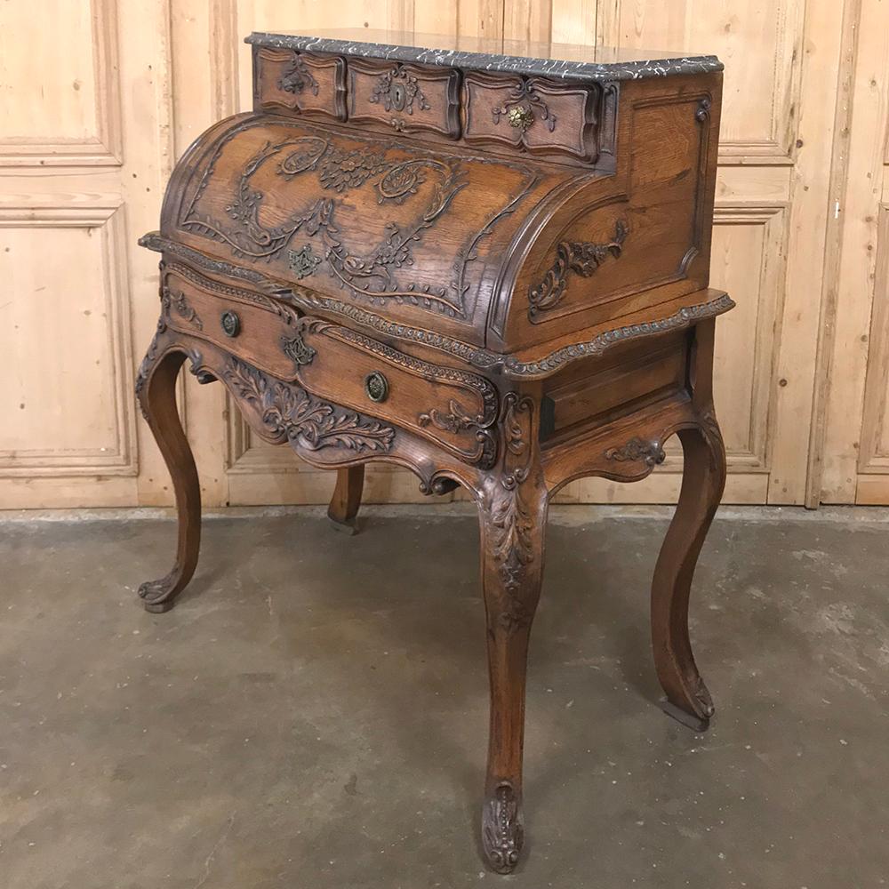 19th Century French Regence Roll Top Secretary In Good Condition In Dallas, TX