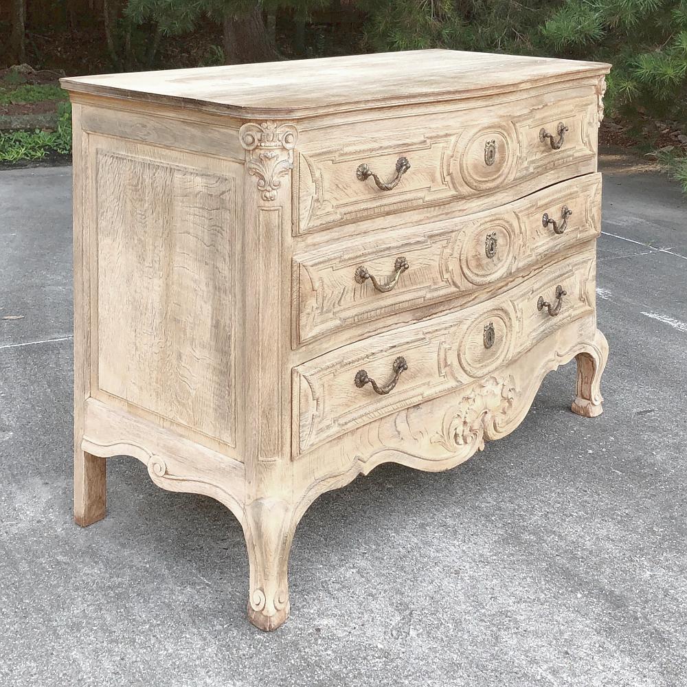Hand-Carved 19th Century French Regence Stripped Commode