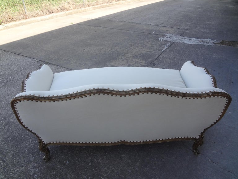 19th Century French Régence Style Giltwood Loveseat or Sofa For Sale 6