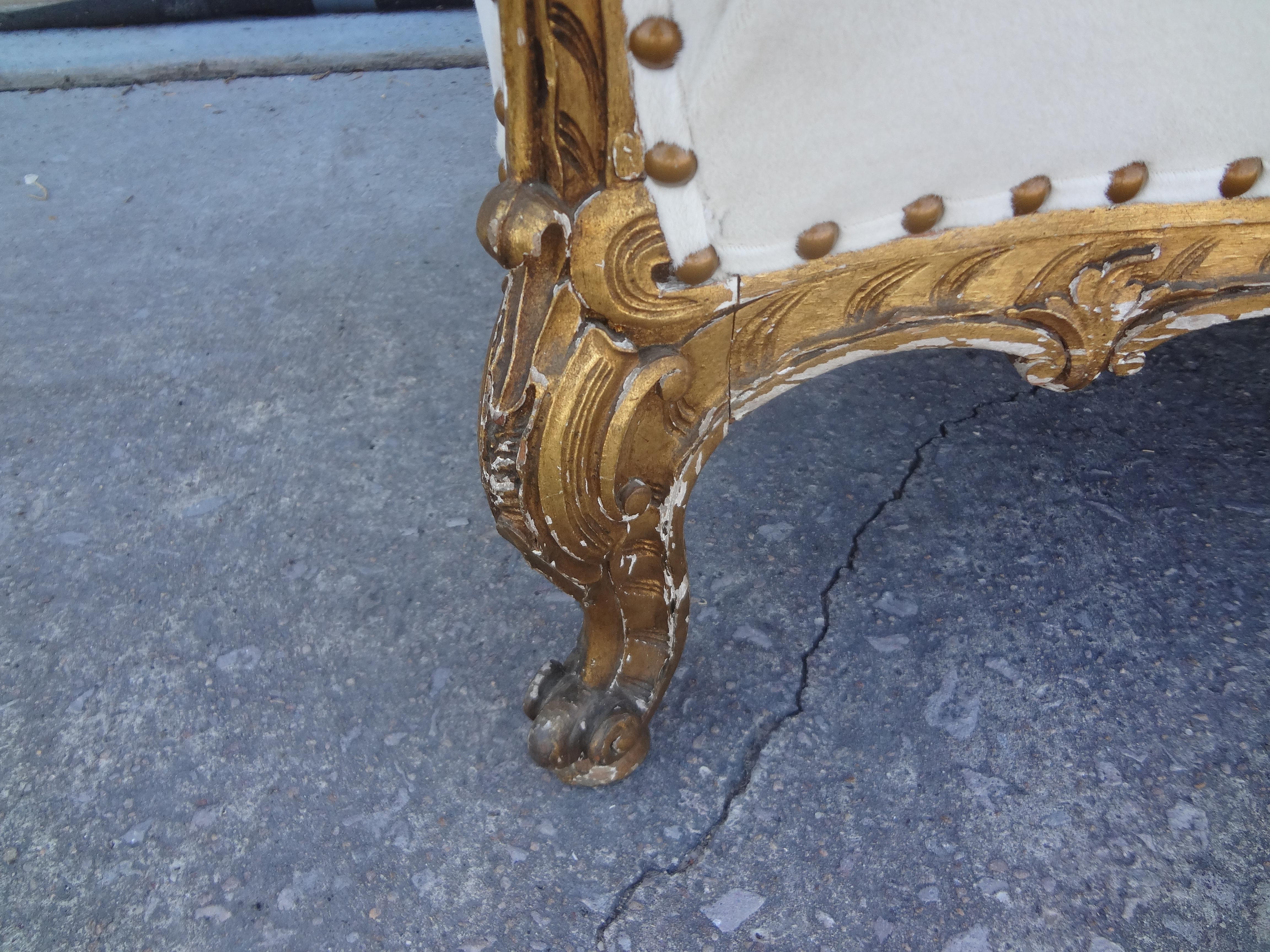 19th Century French Régence Style Giltwood Loveseat or Sofa For Sale 3