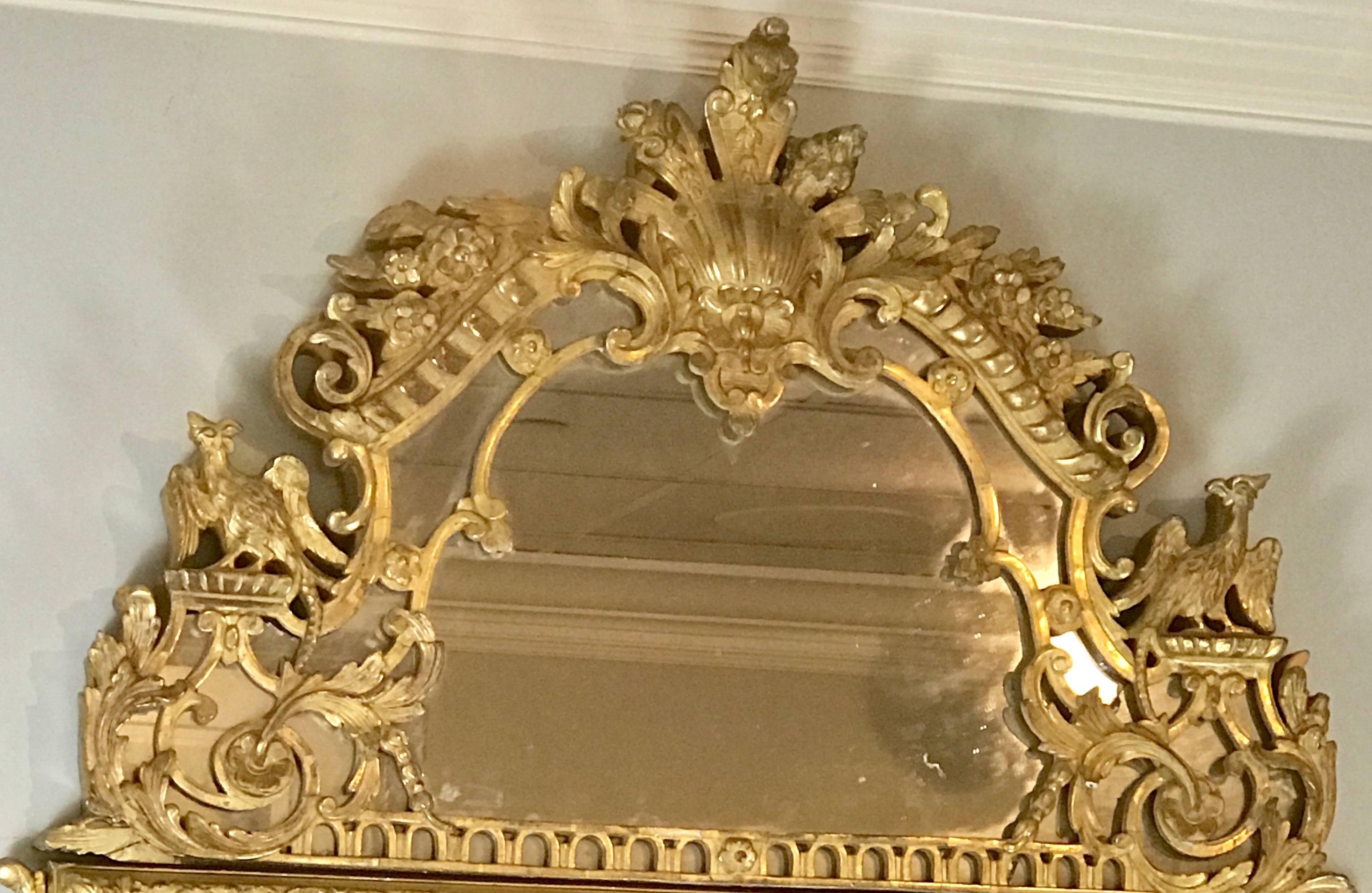 19th Century French Regence Style Giltwood Mirror For Sale 5