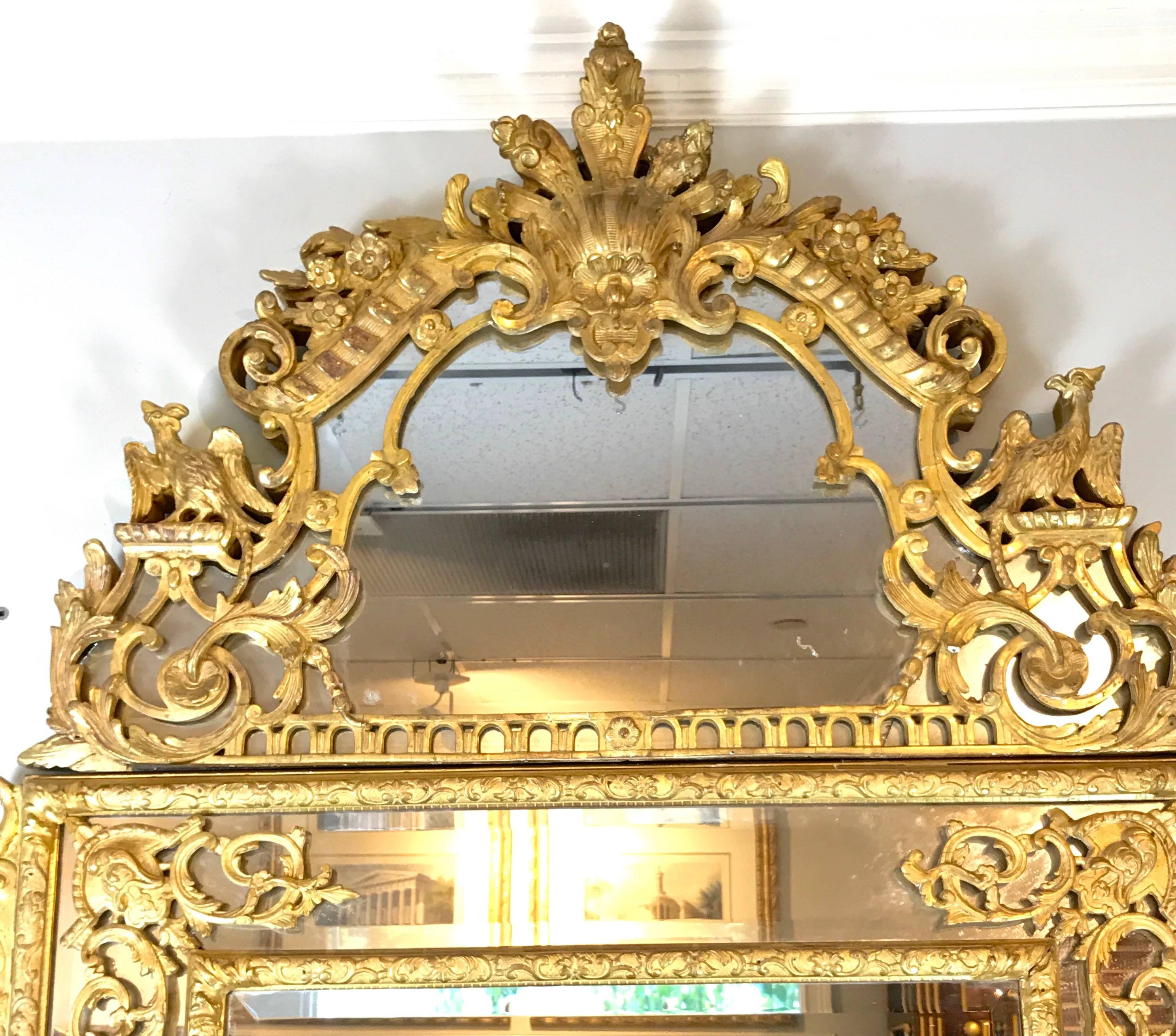 19th Century French Regence Style Giltwood Mirror For Sale 1