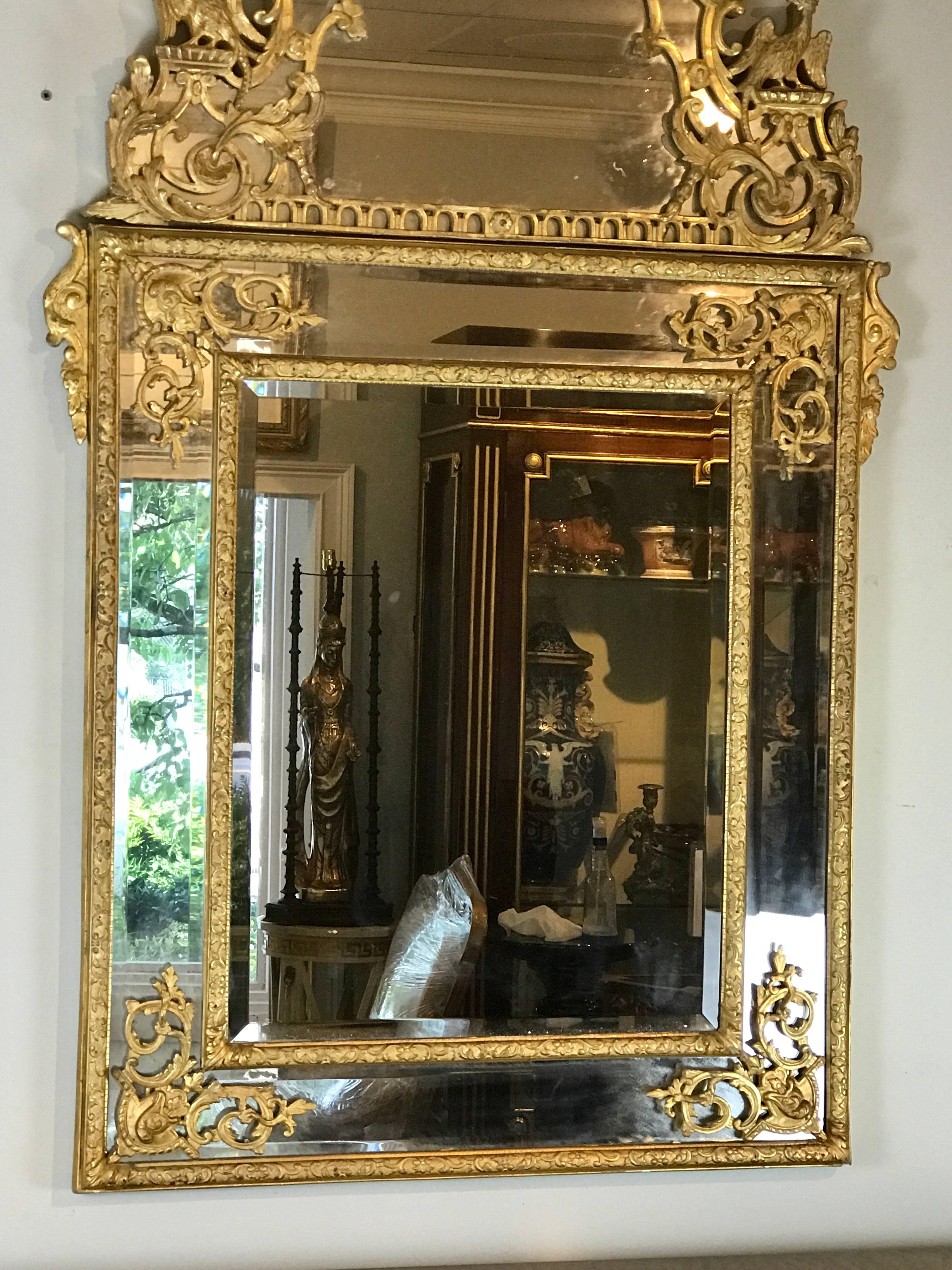 19th Century French Regence Style Giltwood Mirror For Sale 3