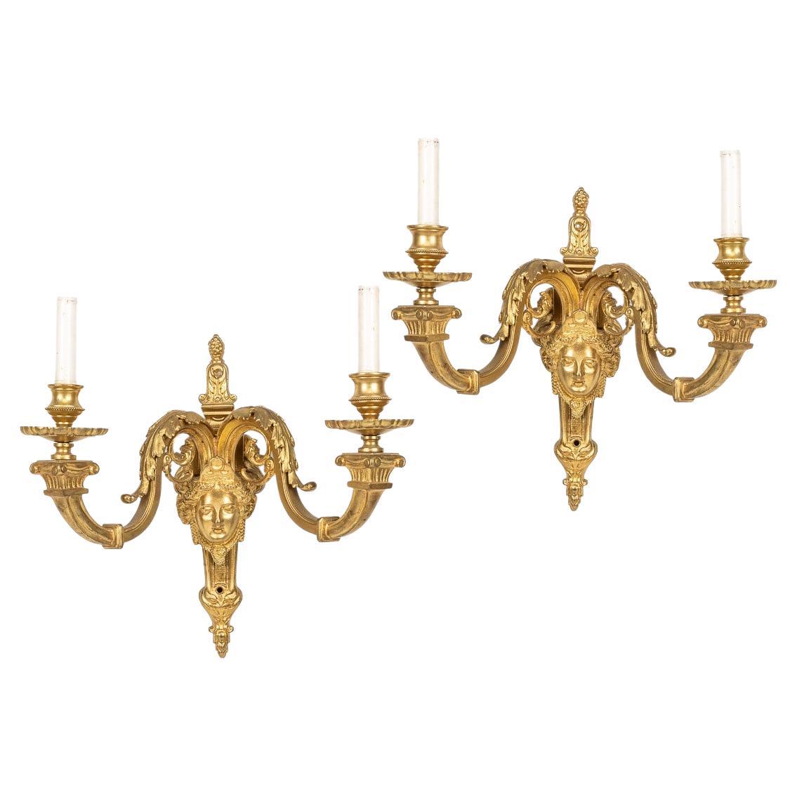 19th Century French Régence Style Ormolu D'appliques Wall Lights, C.1830 For Sale