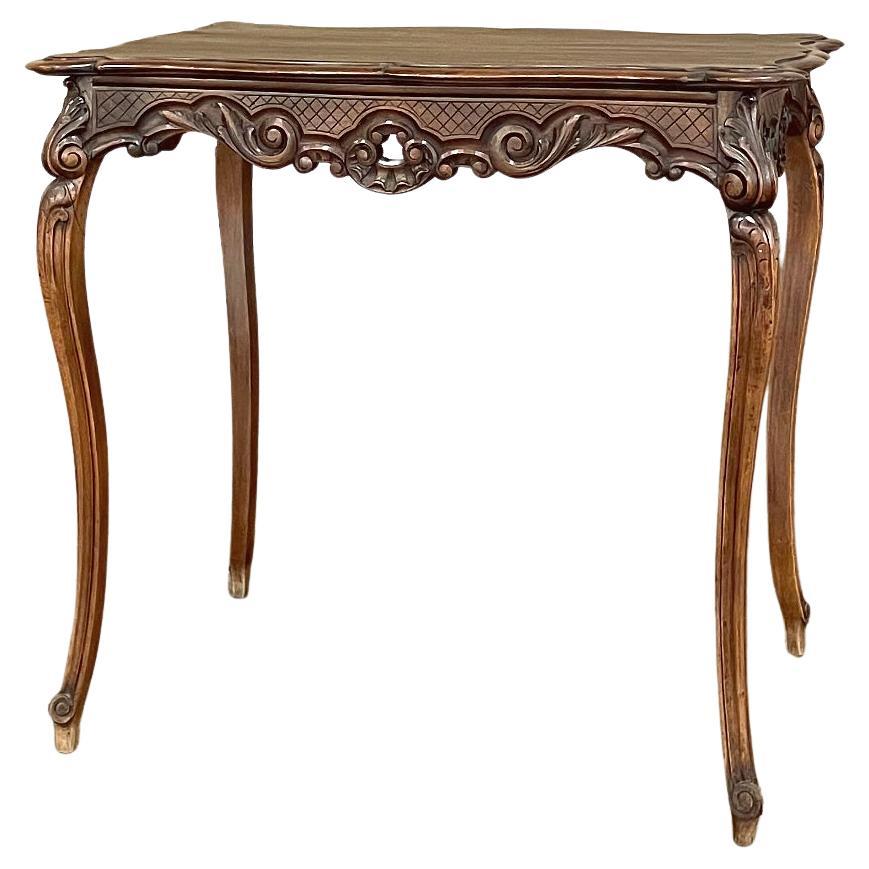 19th Century French Regence Walnut End Table, Side Table For Sale