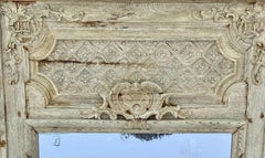 19th Century French Regency Bleached Oak Trumeau Mirror