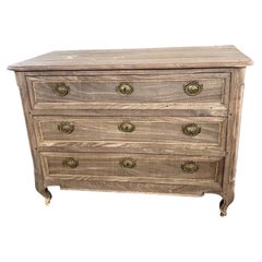 19th Century French Regency Chest of Drawers in Bleached Walnut