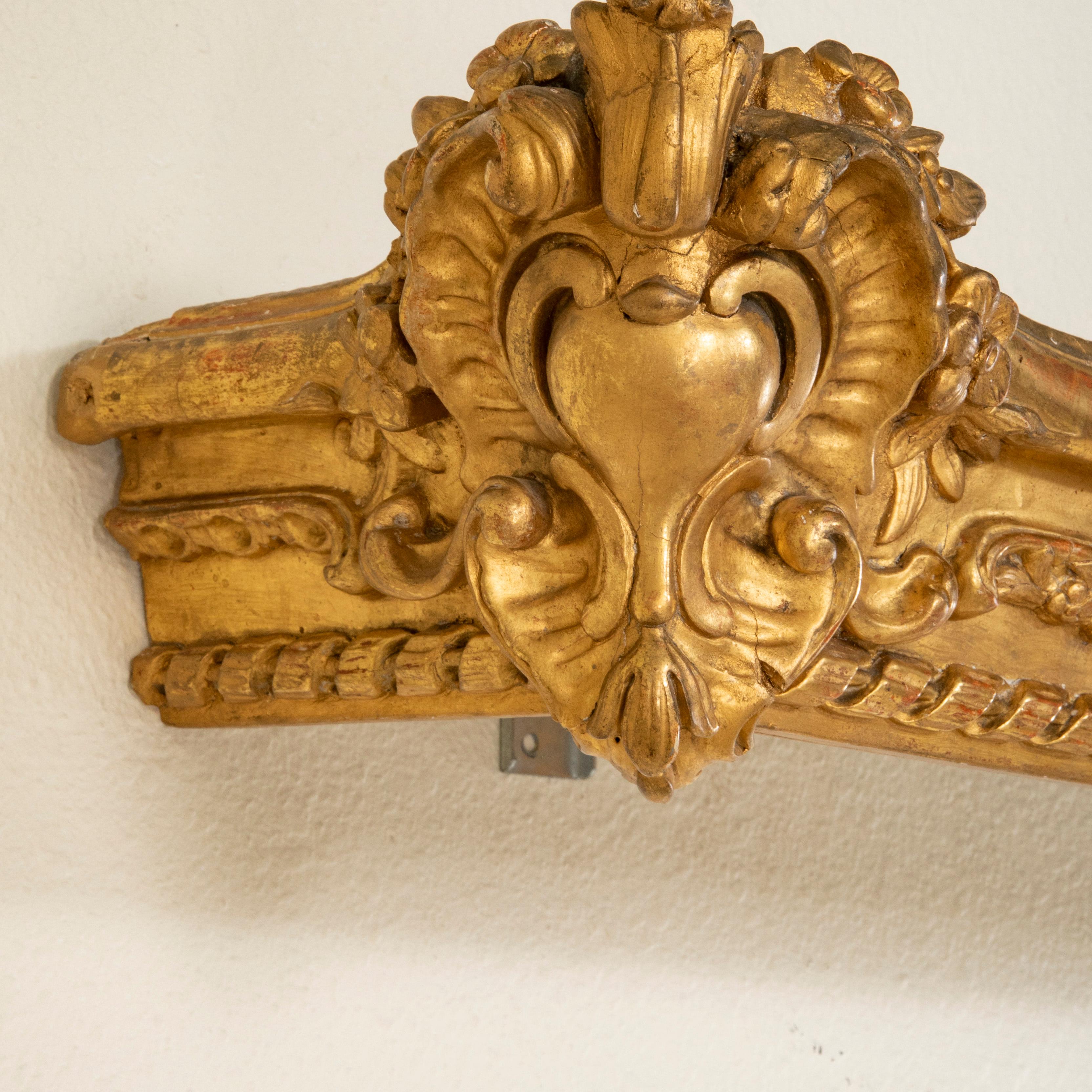 19th Century French Regency Style Gilt Wood Valance or Window Cornice, 84-in 7