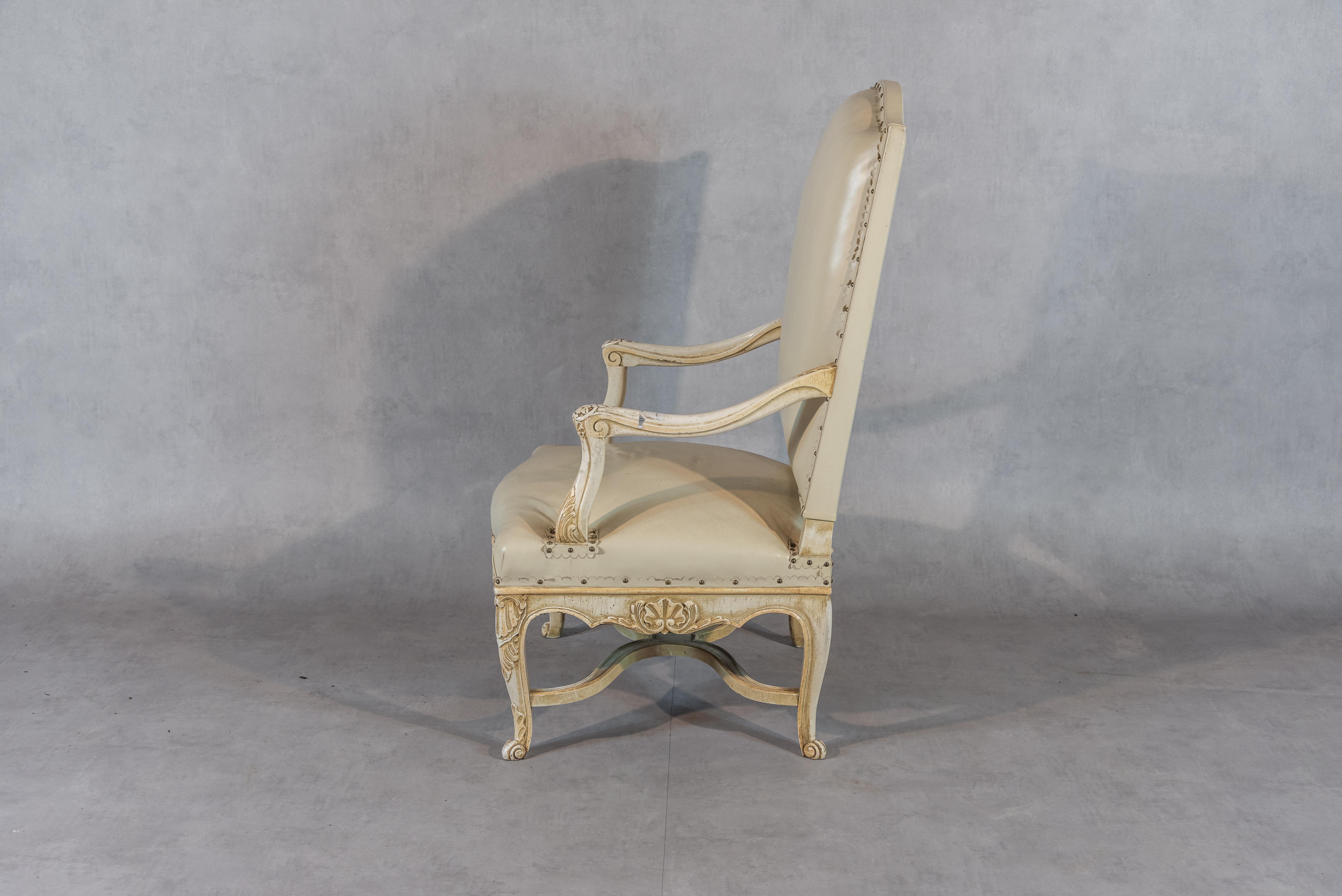 19th Century French Regency Style Oak Armchairs 5