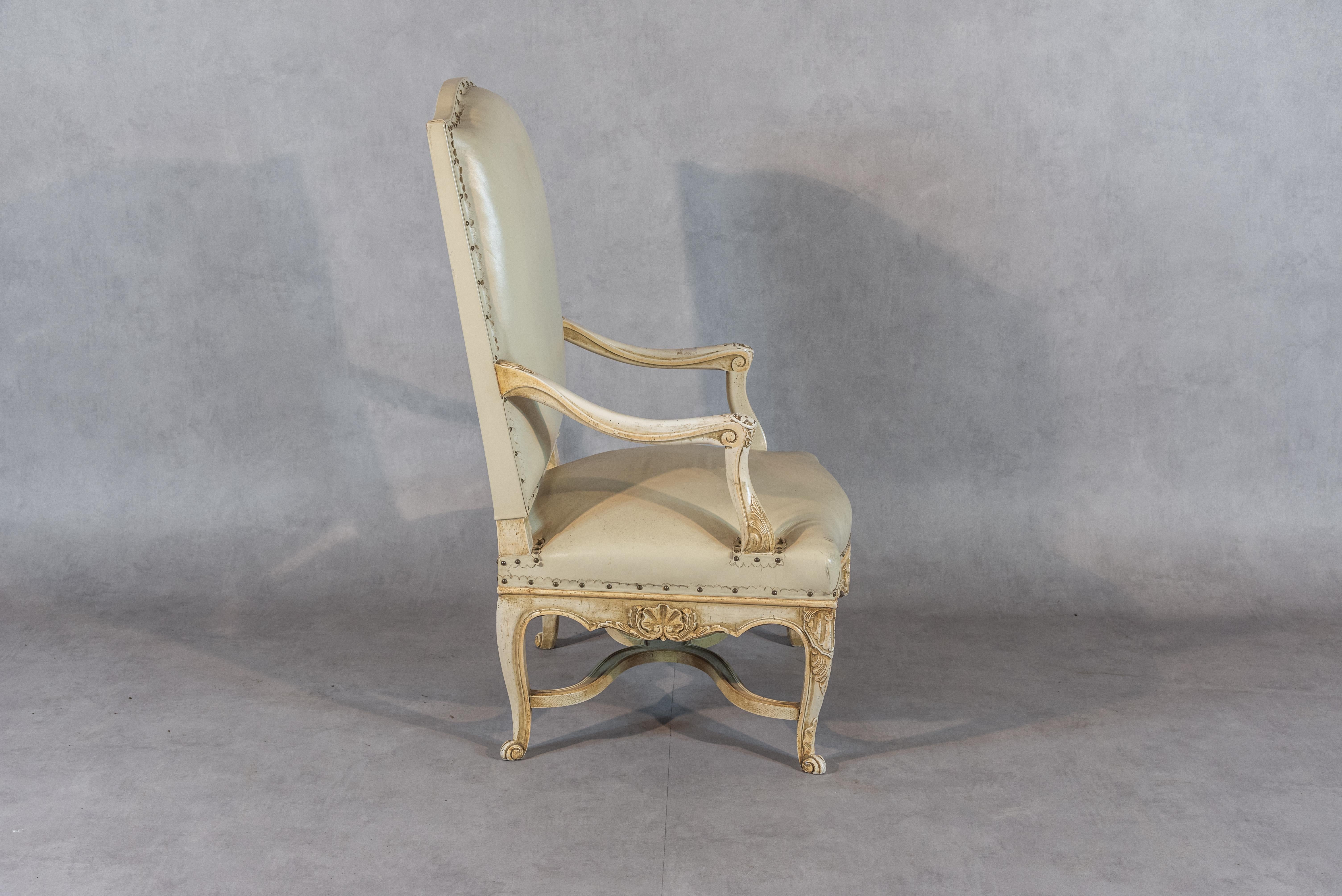 19th Century French Regency Style Oak Armchairs 6
