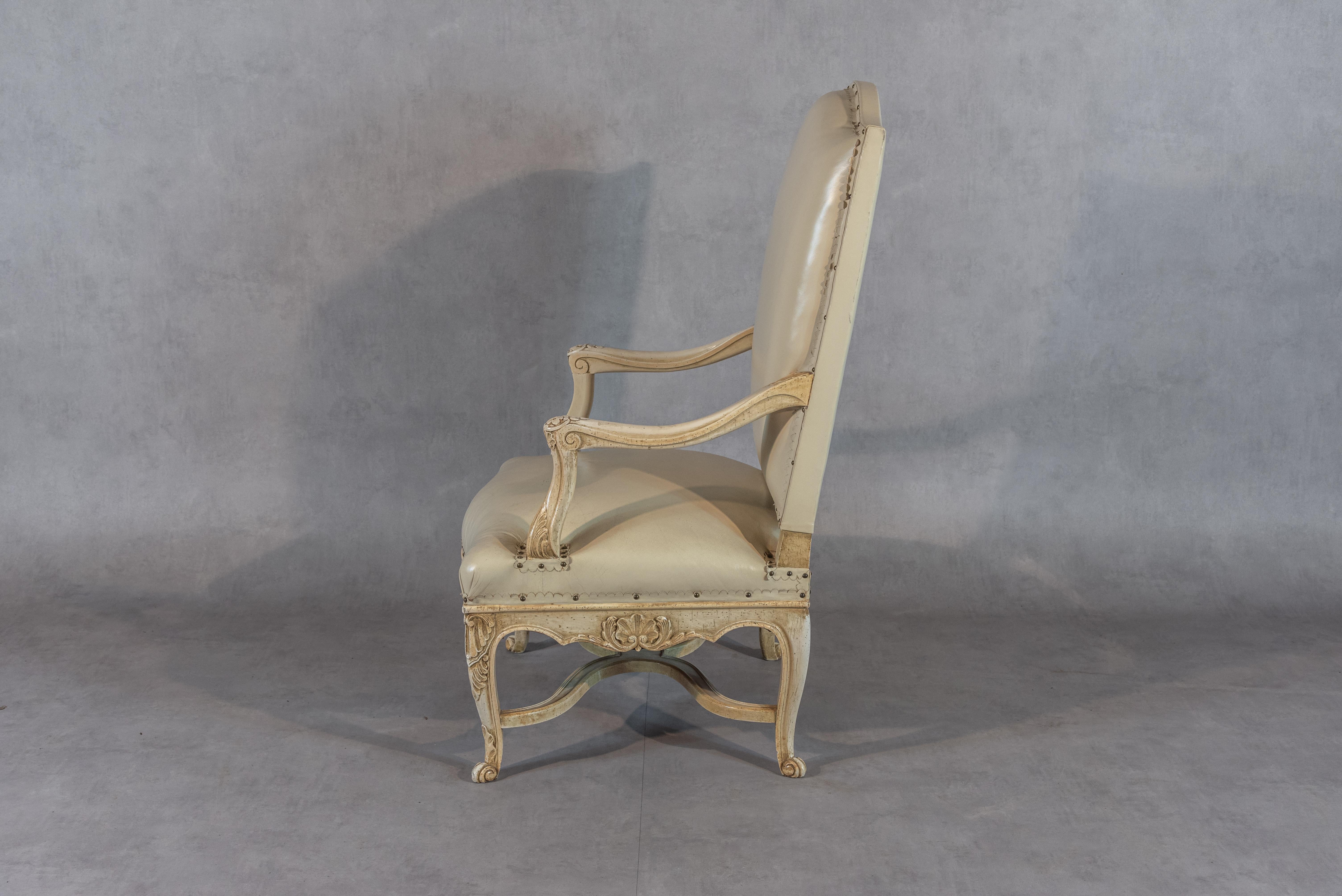 19th Century French Regency Style Oak Armchairs 1