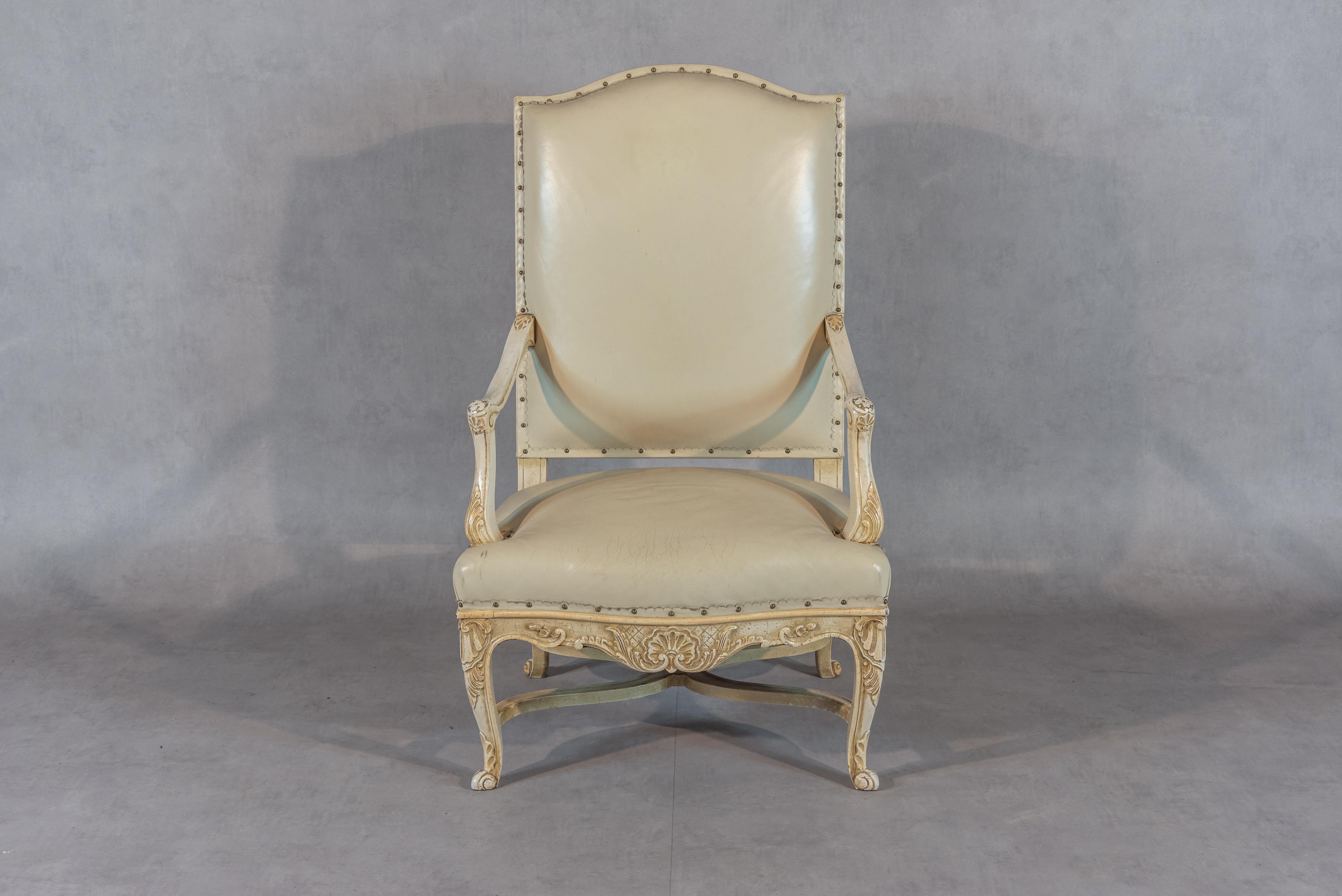 19th Century French Regency Style Oak Armchairs 4