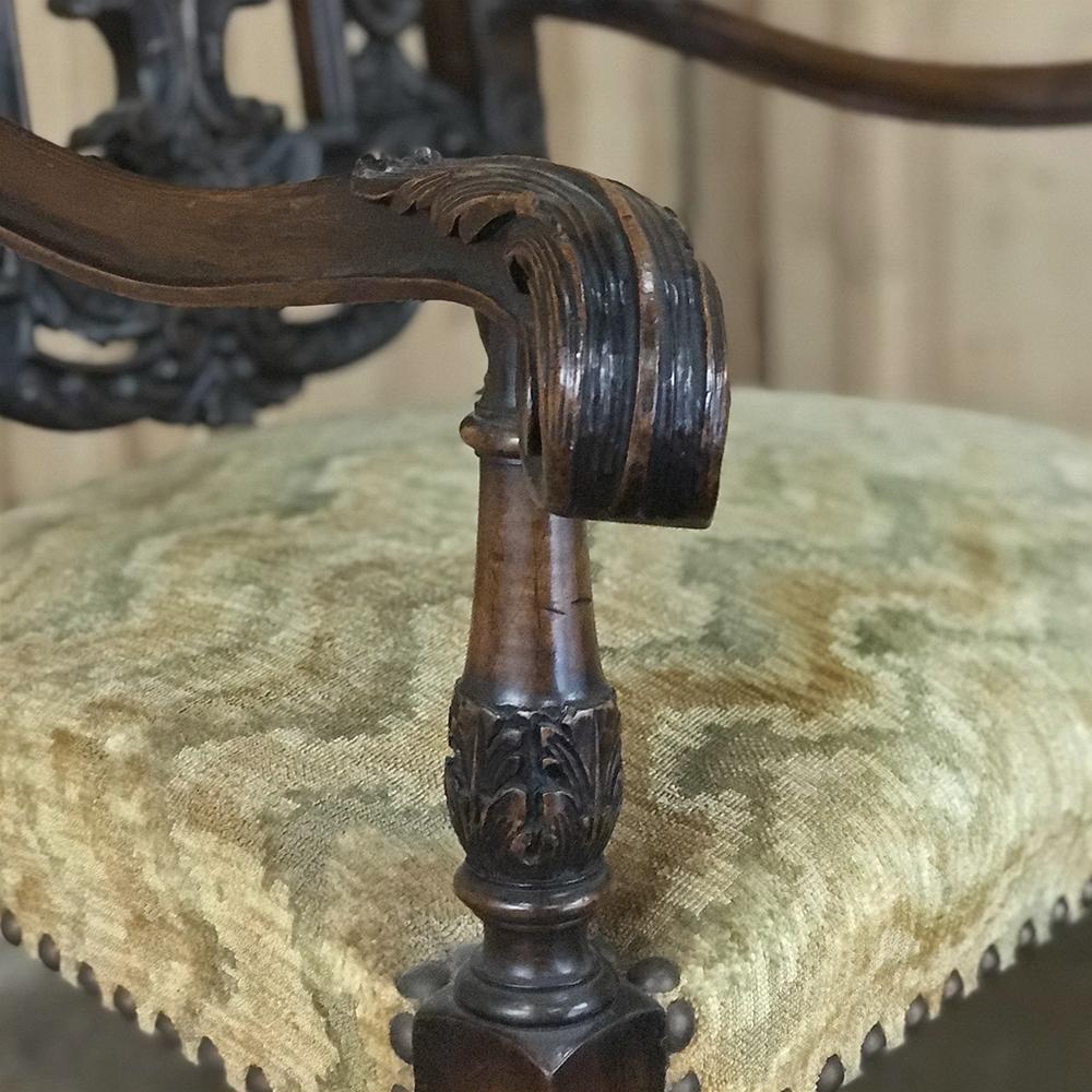 Fabric 19th Century French Renaissance Armchair