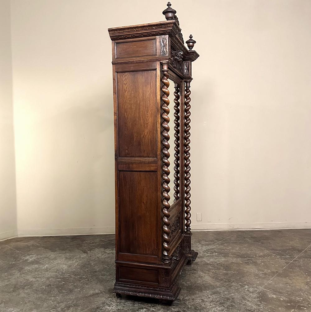 19th Century French Renaissance Barley Twist Armoire For Sale 4