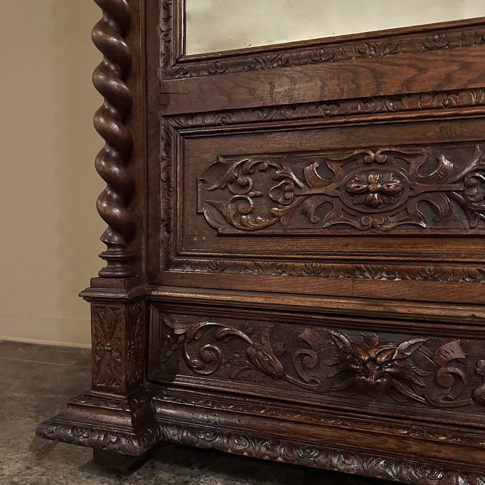 19th Century French Renaissance Barley Twist Armoire For Sale 8