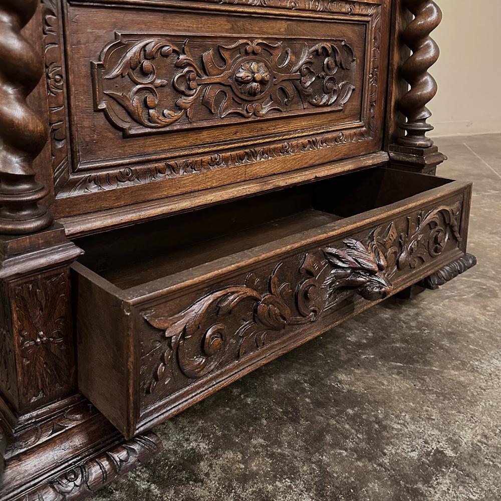 19th Century French Renaissance Barley Twist Armoire For Sale 9