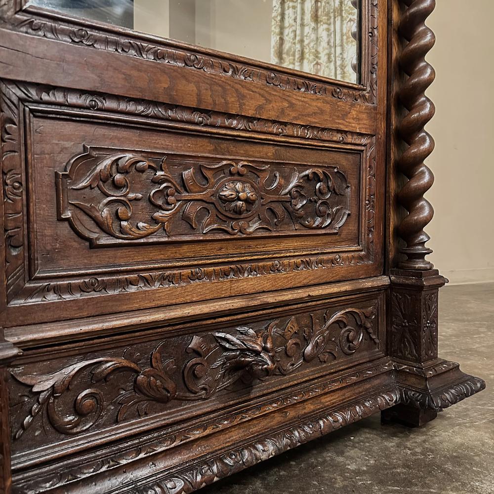 19th Century French Renaissance Barley Twist Armoire For Sale 10