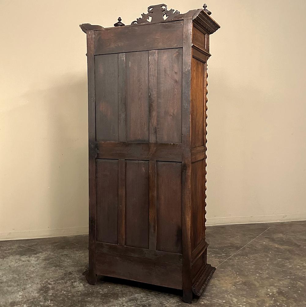 19th Century French Renaissance Barley Twist Armoire For Sale 11
