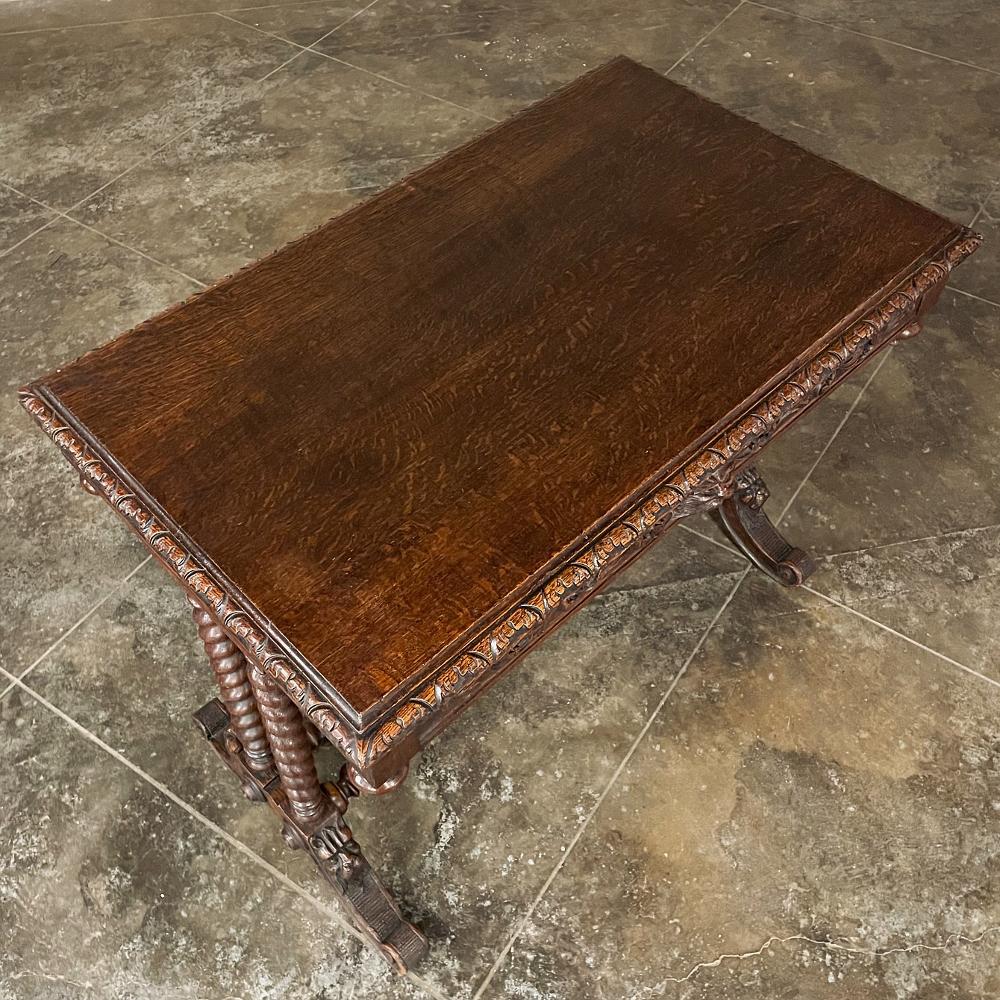 19th Century French Renaissance Barley Twist Writing Table For Sale 5