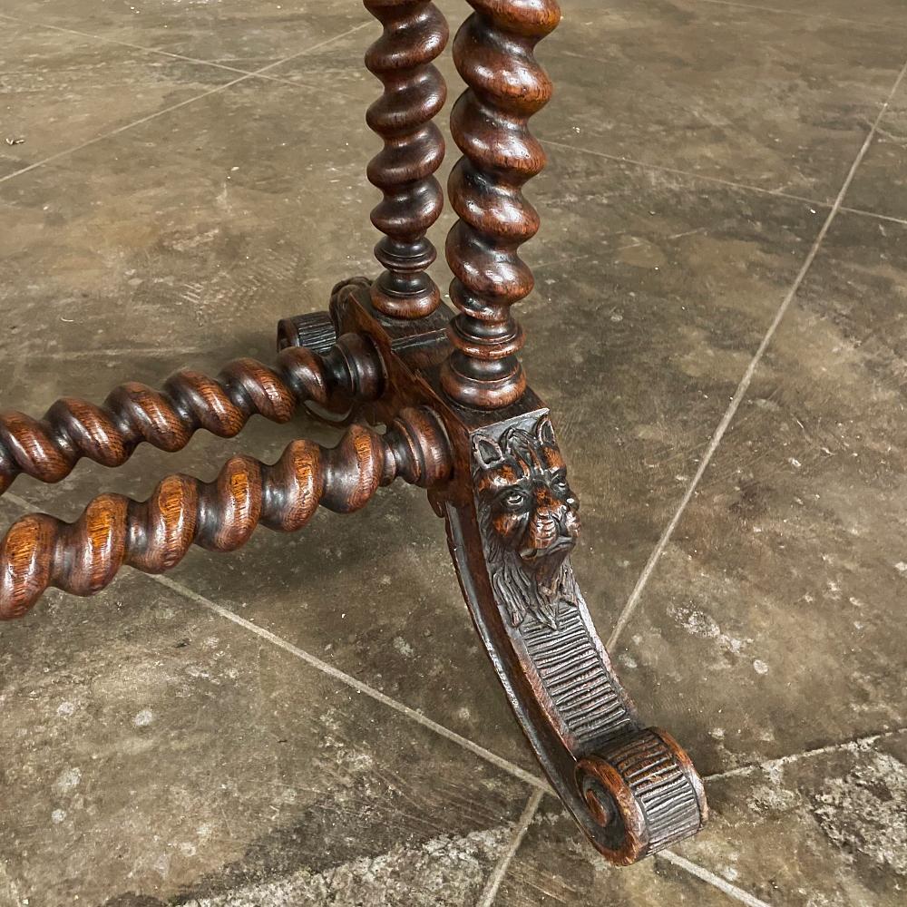 19th Century French Renaissance Barley Twist Writing Table For Sale 8