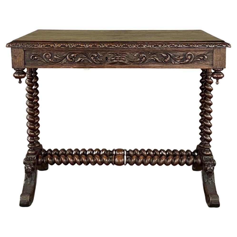 19th Century French Renaissance Barley Twist Writing Table For Sale