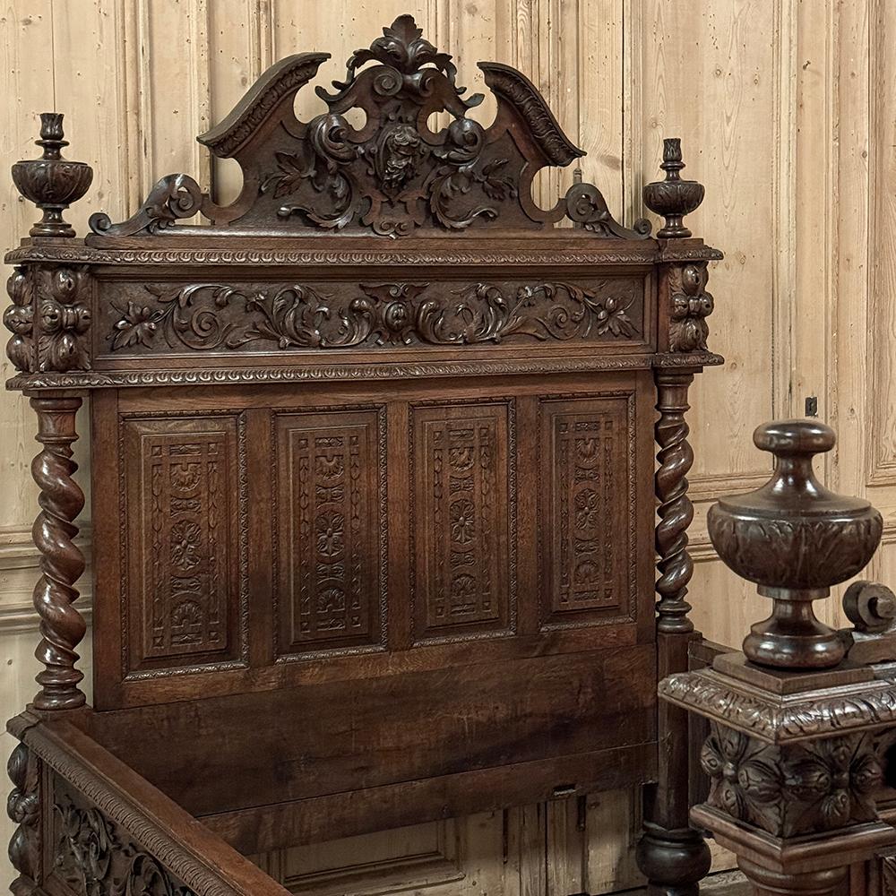 Hand-Carved 19th Century French Renaissance Bed For Sale