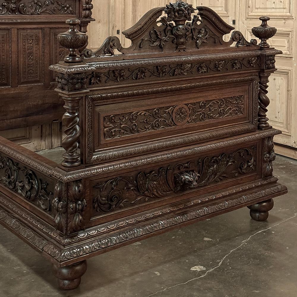 French Renaissance Bett des 19. Jahrhunderts (Eichenholz) im Angebot