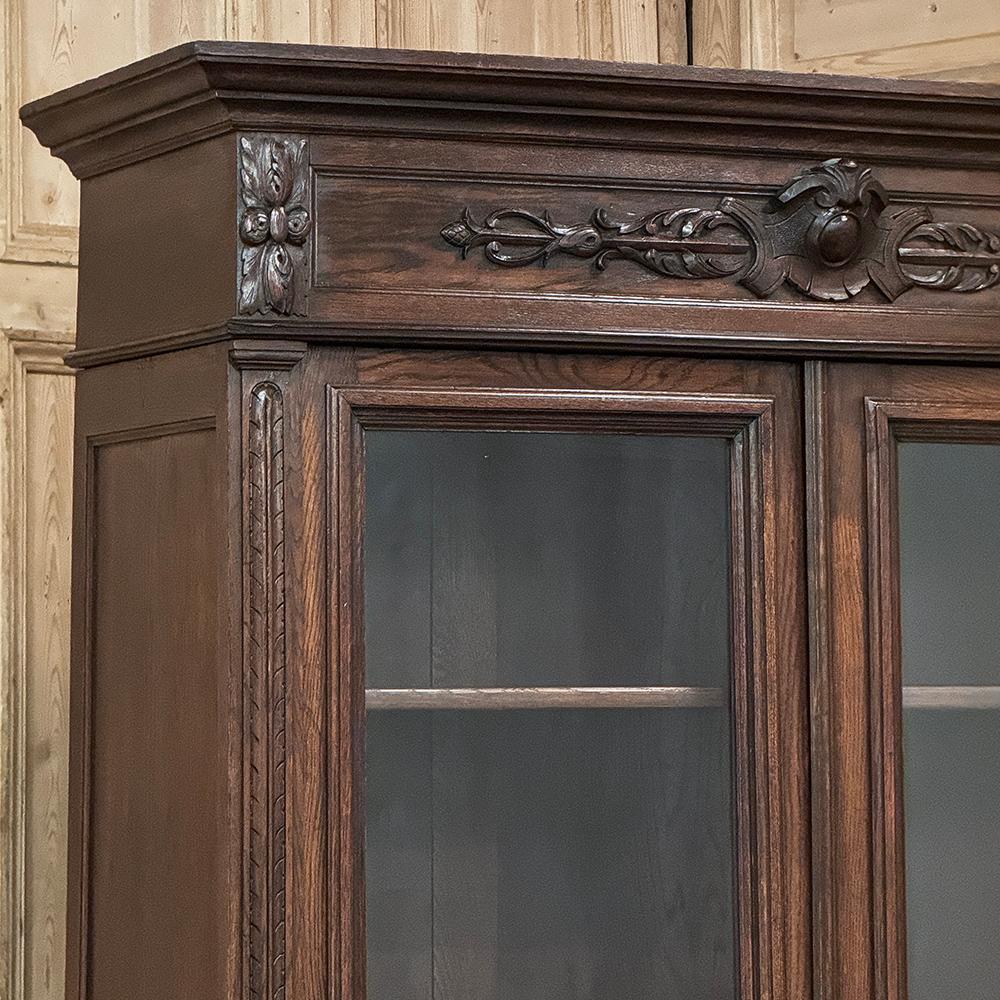 Sculpté à la main Bibliothèque Renaissance française du 19ème siècle ~ Bibliotheque en vente