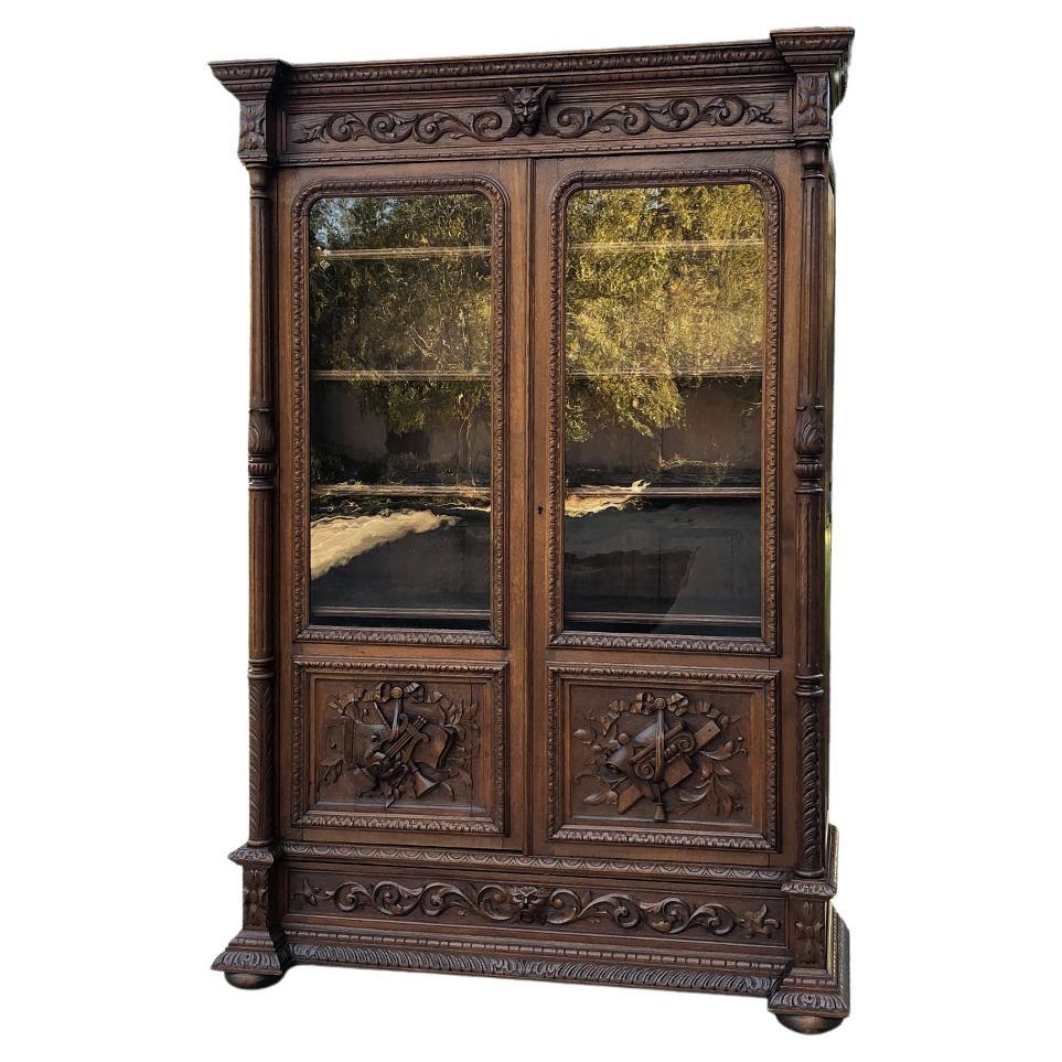 19th Century Country French Open Baroque Hand Carved Bookcase at 1stDibs
