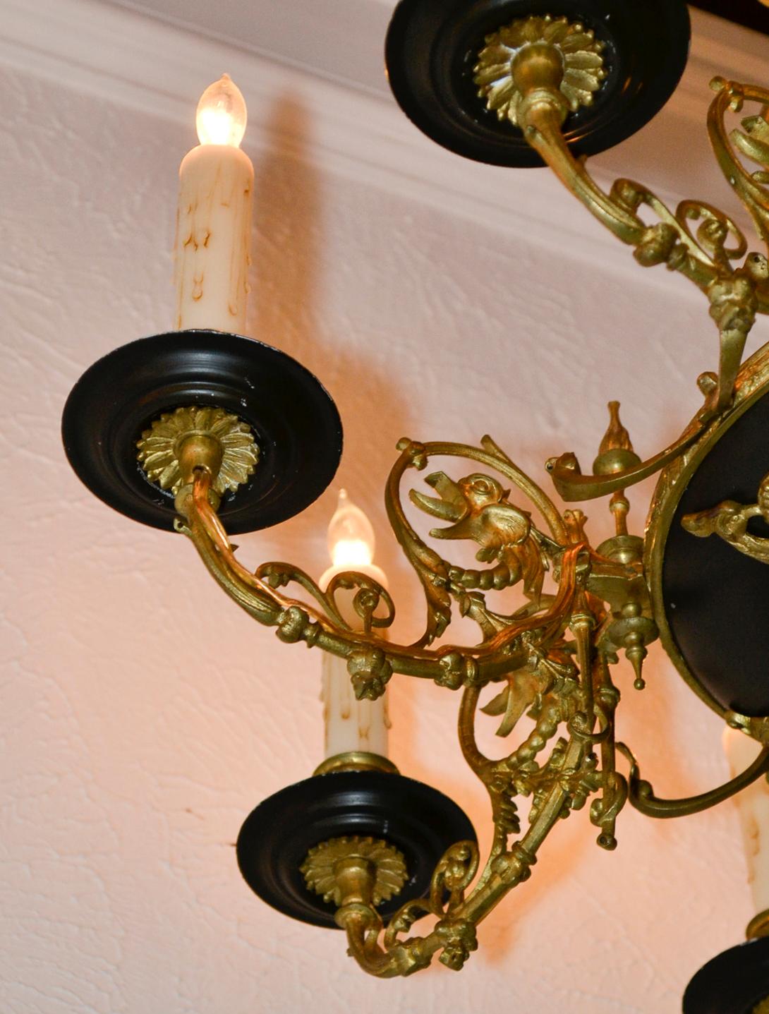 Gilt 19th Century French Renaissance Bronze Chandelier