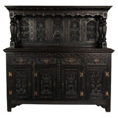 Antique 19th Century French Renaissance Buffet with Carved Backsplash