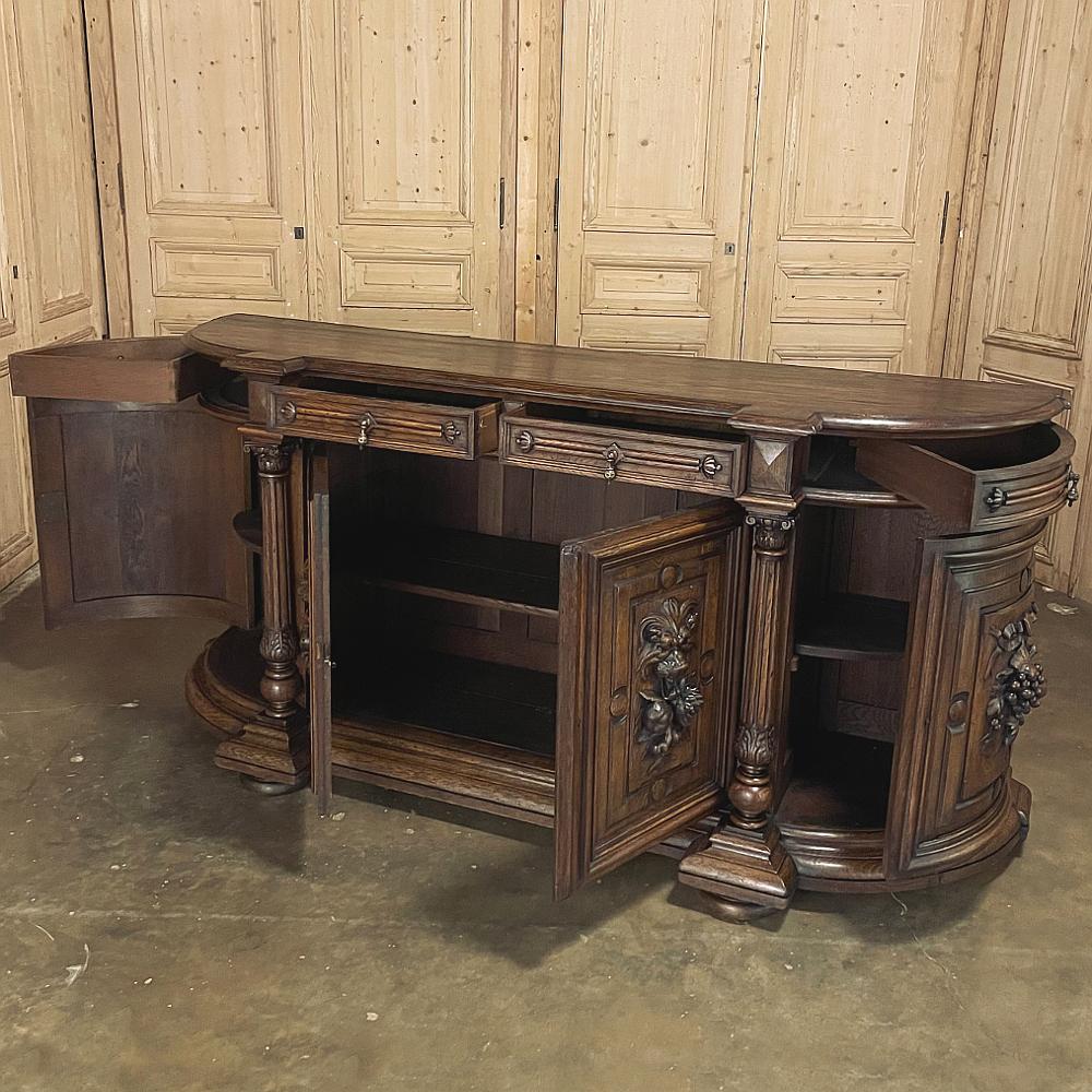 Bronze 19th Century French Renaissance Buffet with Rounded Sides