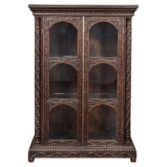 19th Century French Renaissance Carved Walnut Bookcase ~ Vitrine