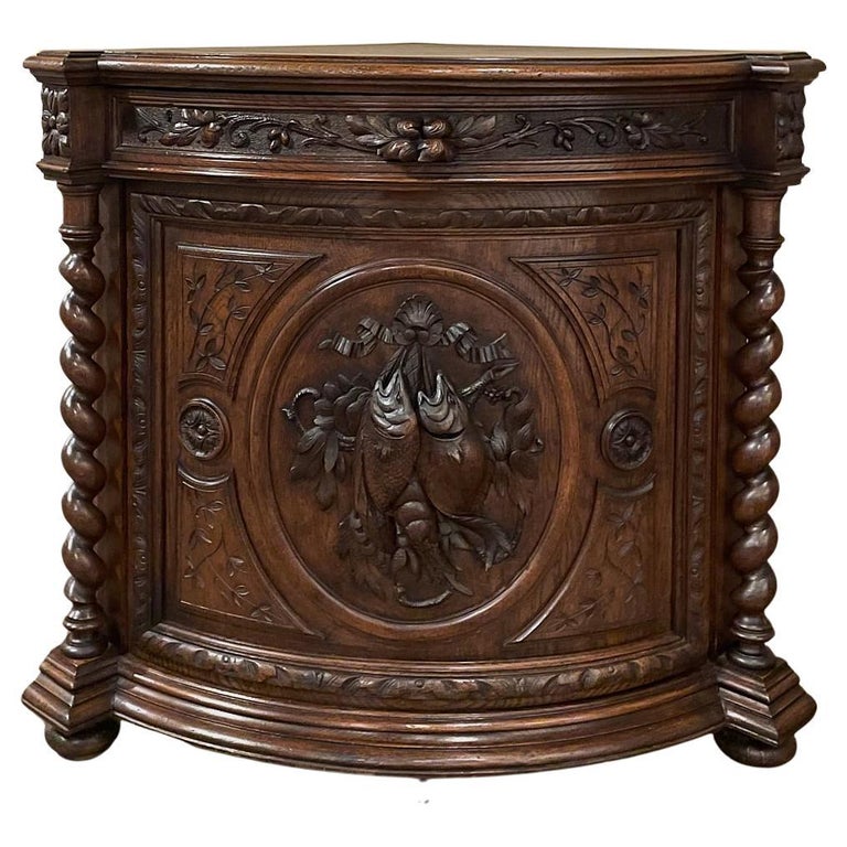 19th Century French Renaissance Corner Cabinet For Sale
