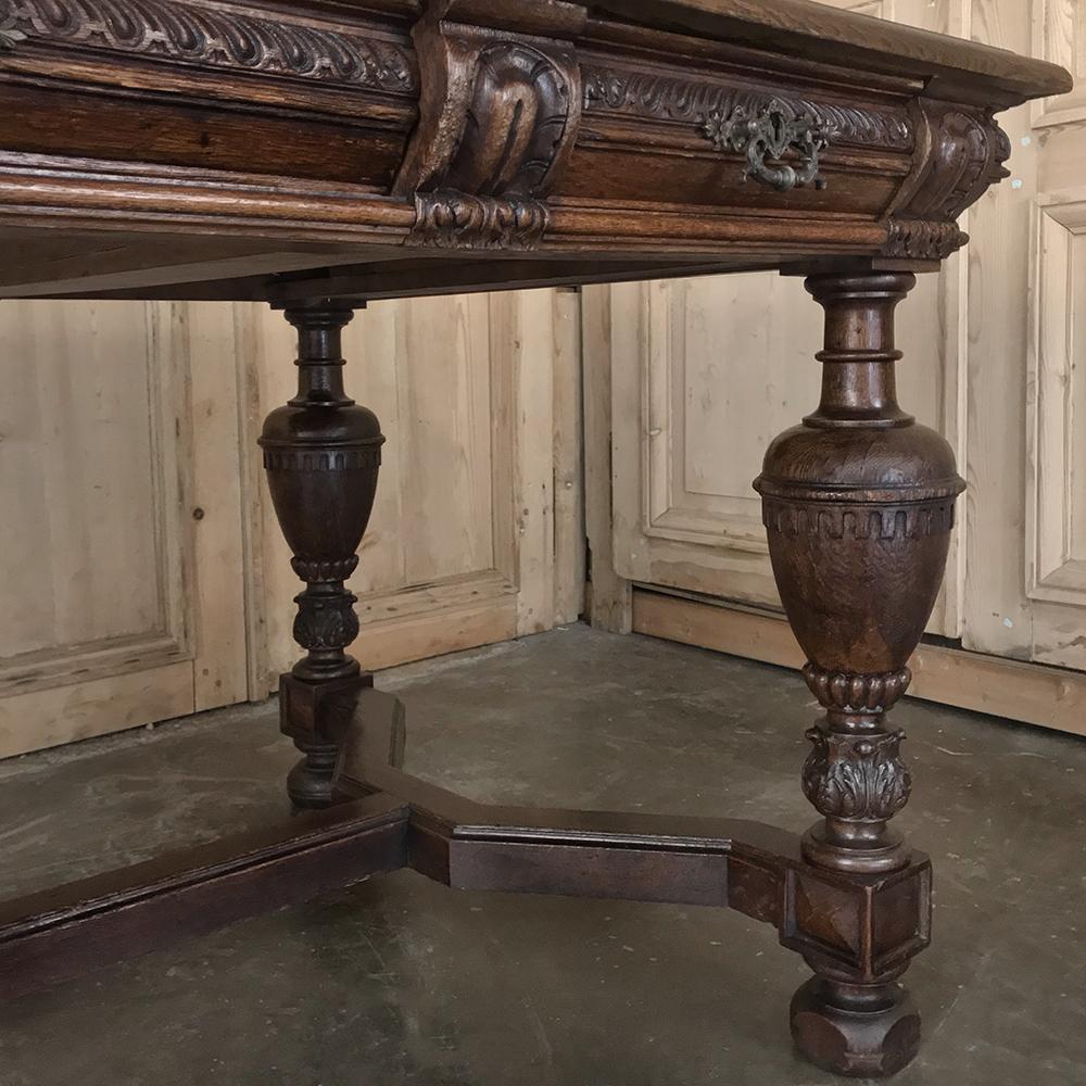 19th Century French Renaissance Desk, Bureau Plat 4