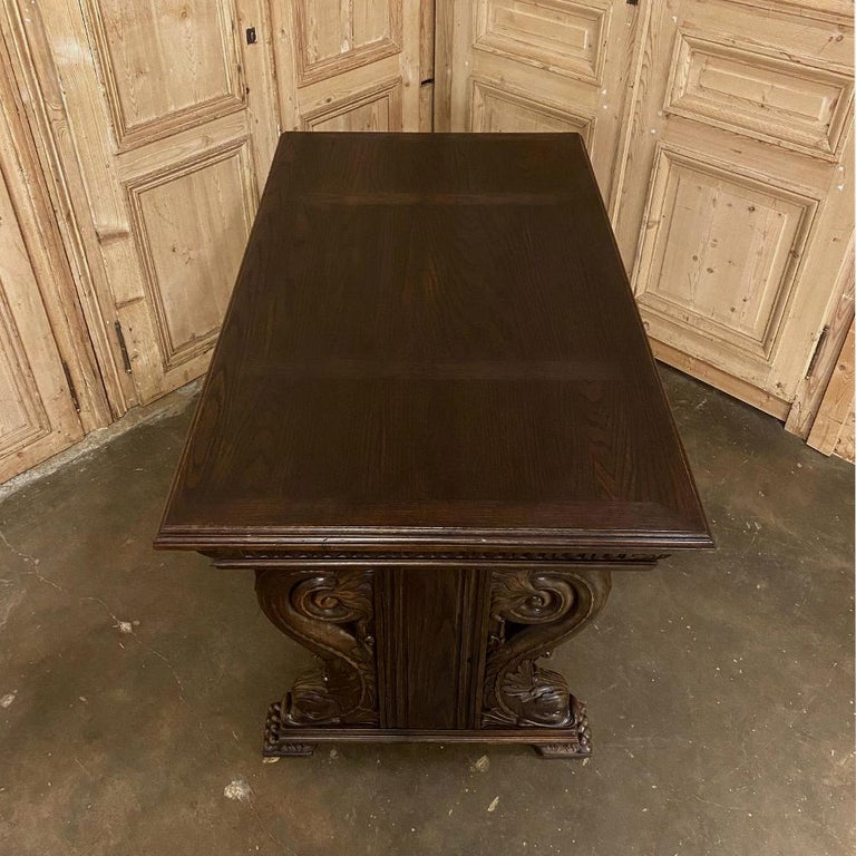 19th Century French Renaissance Desk with Dolphins For Sale 10