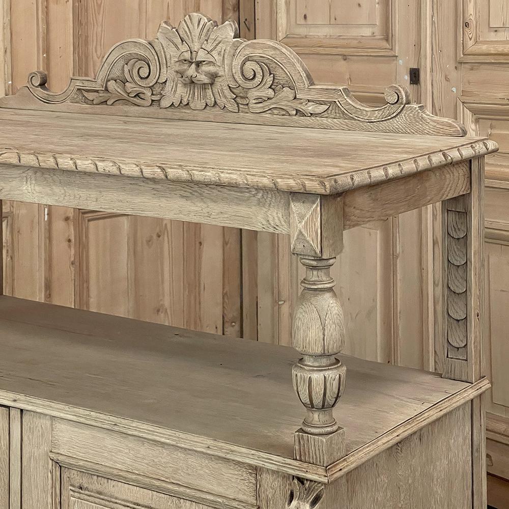 19th Century French Renaissance Dessert Buffet in Stripped Oak For Sale 7