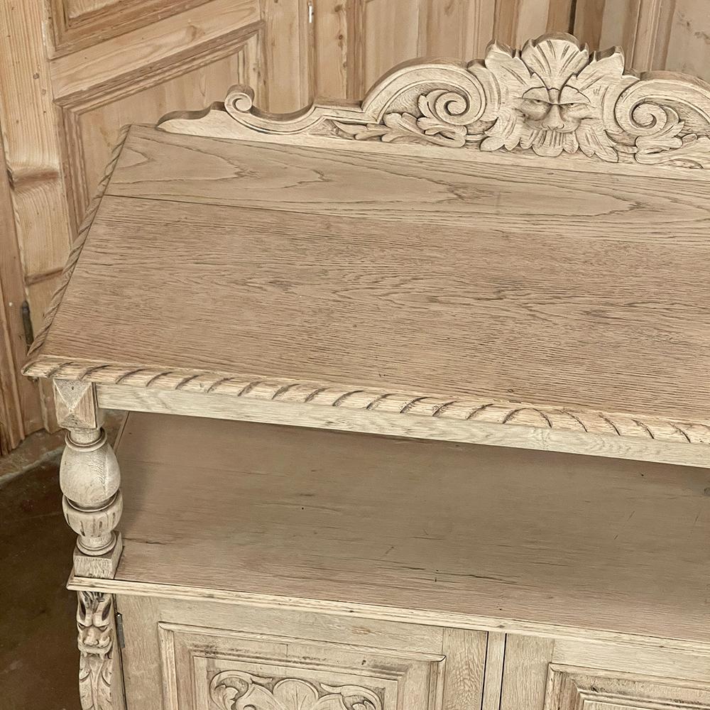 19th Century French Renaissance Dessert Buffet in Stripped Oak In Good Condition For Sale In Dallas, TX
