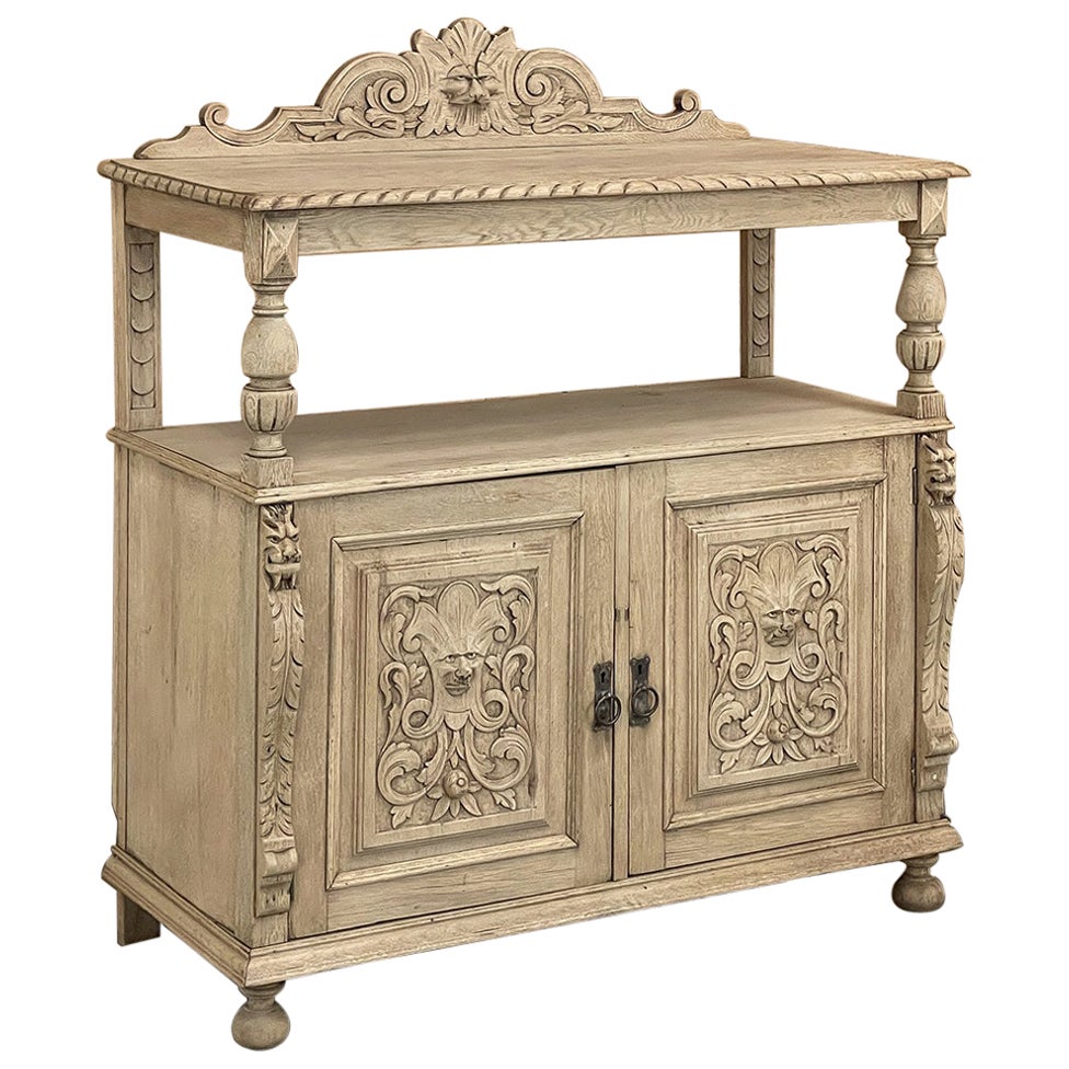 19th Century French Renaissance Dessert Buffet in Stripped Oak