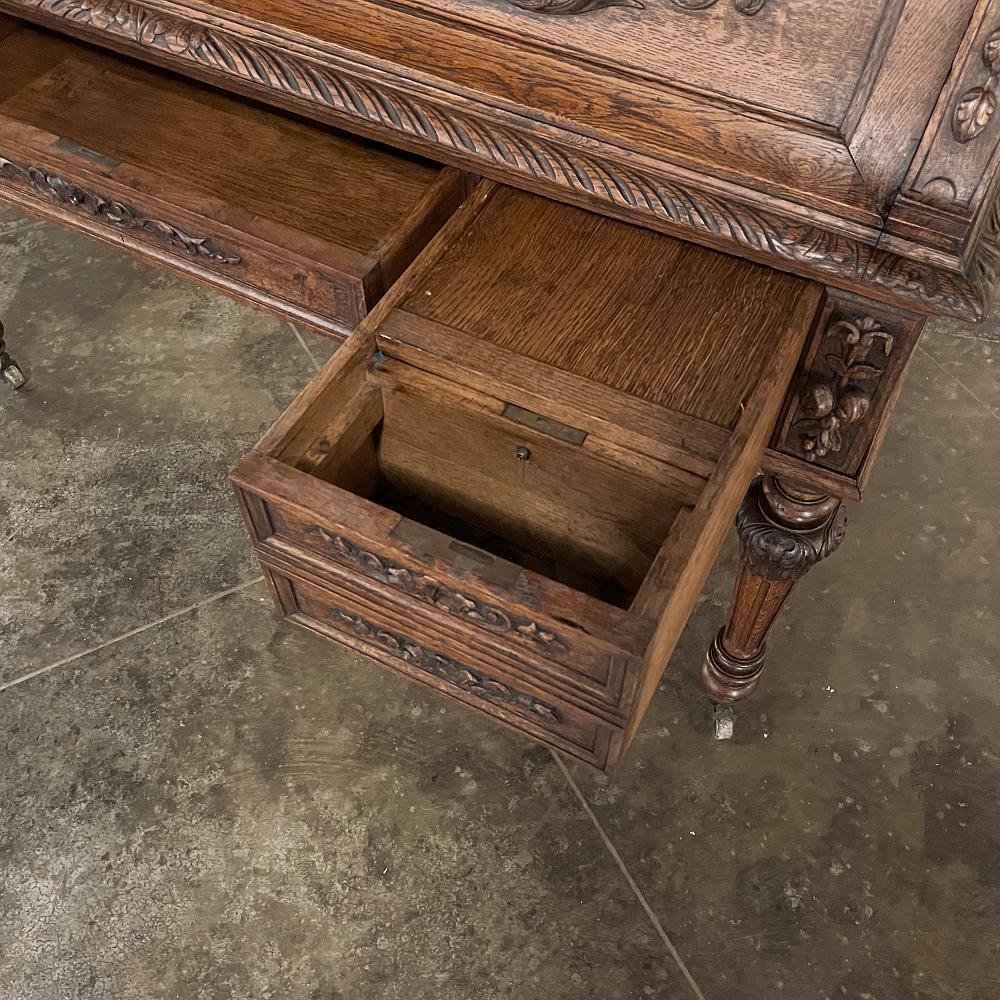 19th Century French Renaissance Drop Front Secretary, Wall Desk For ...