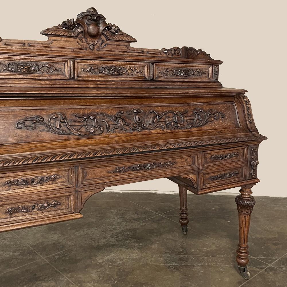 19th Century French Renaissance Drop Front Secretary, Wall Desk For ...