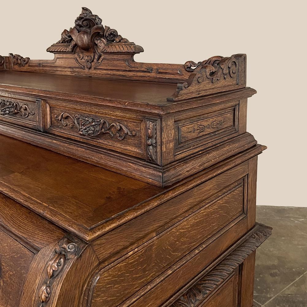 19th Century French Renaissance Drop Front Secretary, Wall Desk For ...