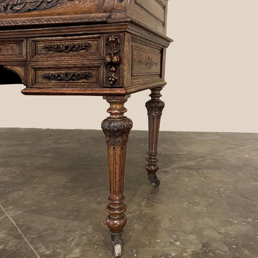 19th Century French Renaissance Drop Front Secretary, Wall Desk For ...