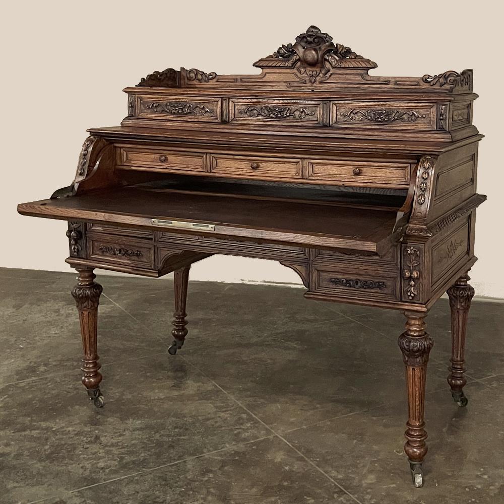 19th Century French Renaissance Drop Front Secretary, Wall Desk For ...