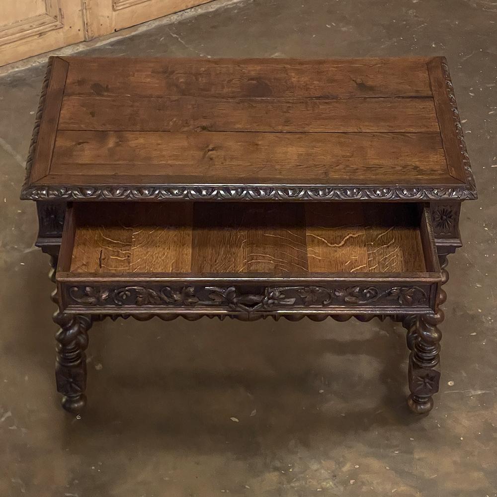 Oak 19th Century French Renaissance End Table For Sale